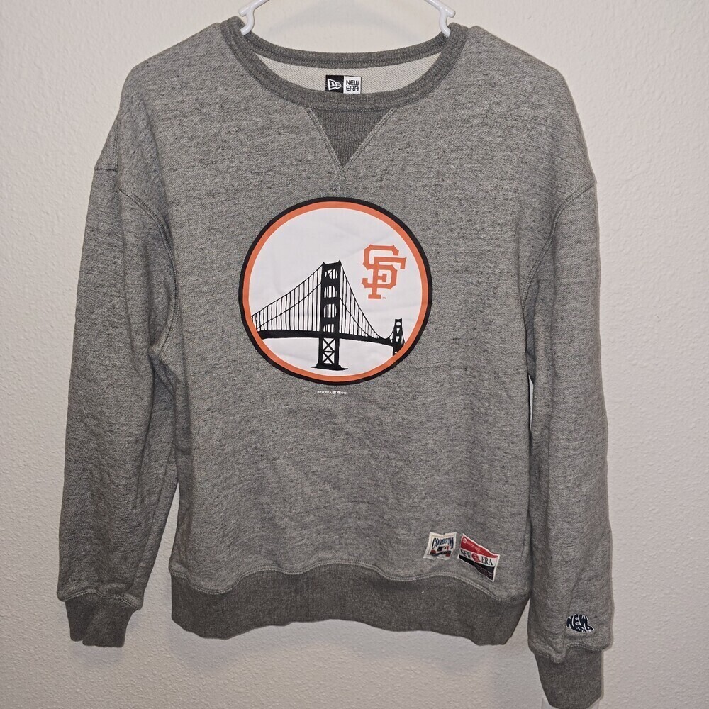 New Era SF Giants Cooperstown Crewneck Sweatshirt M Golden Gate 2019